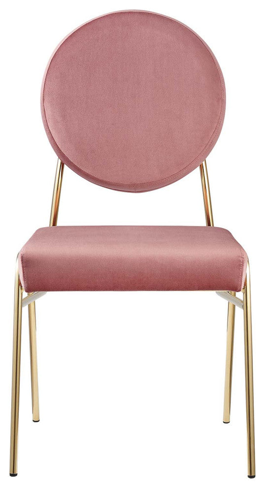 Craft Performance Velvet Dining Side Chair, Gold Dusty Rose