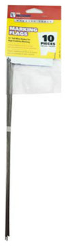 CH HansonÂ® 15180 Marking Stake Flag, 15", White, 10-Pack