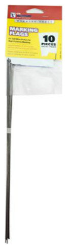CH HansonÂ® 15180 Marking Stake Flag, 15", White, 10-Pack