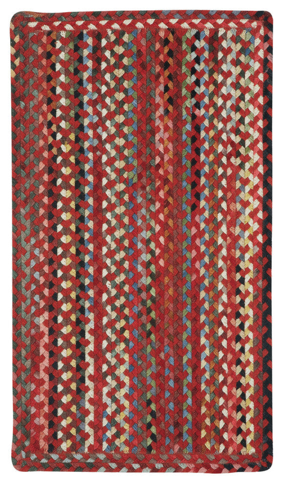Capel St. Johnsbury Medium Red 0440_500 Braided Rugs - 5' X 8' Vertical Stripe R