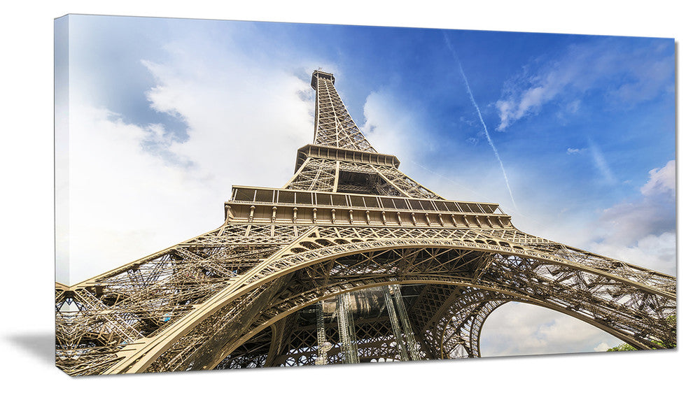 "Fantastic View of Paris Eiffel Tower From Ground" Wall Art, 40"x20"