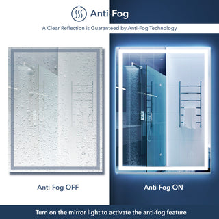 Pax Anti-Fog Front/Back-lit Bathroom Vanity Mirror, Touch Control, Height: 36"