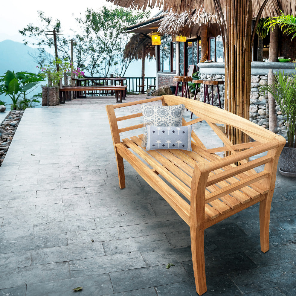 Teak Wood Montana Outdoor Patio Bench, 4'