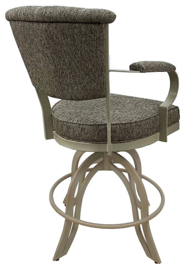 Miami Counter 26" or 30" Metal Bar Stool - A Base, Hemsath Driftwood, Beige, 30"