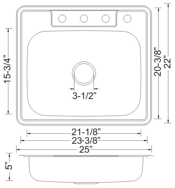 Wells Sinkware ADA Topmount Single Bowl Pack, Sink Package