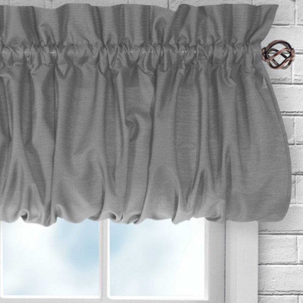 Ellis Curtain Stacey 60"x15" Balloon Valance, Grey