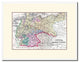Prussia, Germany Old Map Print On Canvas With Frame Art Collection 16" X 21"