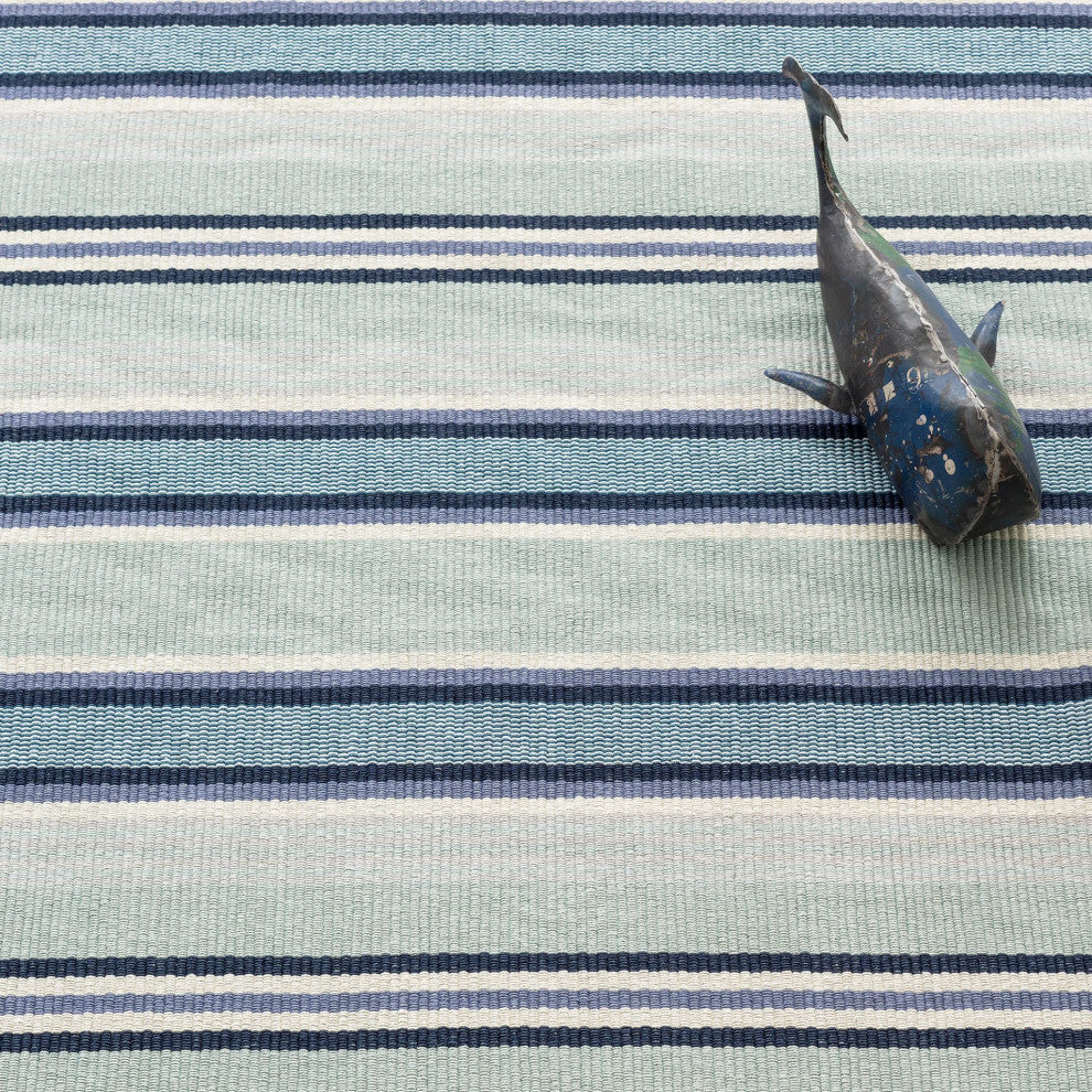 Dash & Albert Barbados Stripe Handwoven Cotton Rug, Blue, 2' x 3'