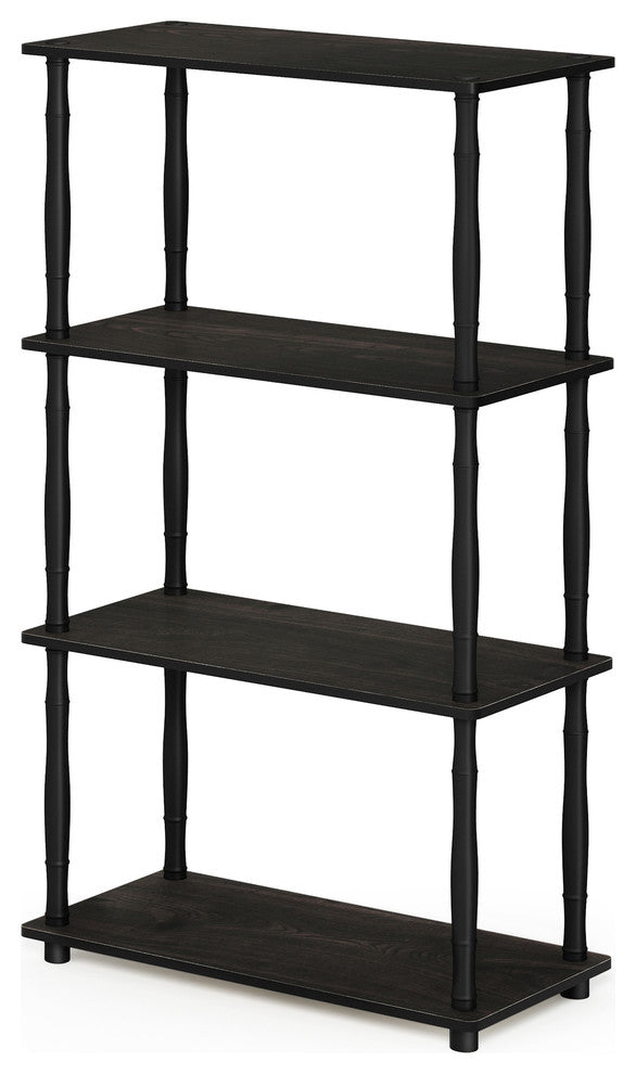 4-Tier Multipurpose Shelf Display Rack, Classic Tubes, Espresso/Black 18034EX/BK