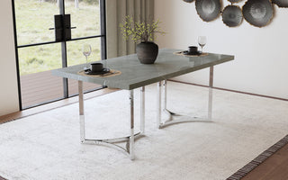 Sterling 72" Rectangular Dining Table Grey Faux Marble