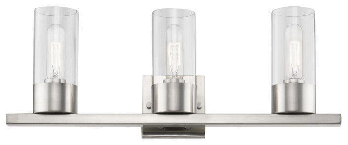 Carson 3 Light Brushed Nickel Vanity Sconce
