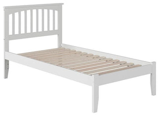 AFI Mission Twin Solid Wood Platform Bed with Charging USB in White