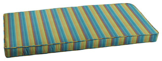 Sunbrella Indoor/Outdoor Blue Stripe Bench Cushion, 56x19.5, 56x19.5
