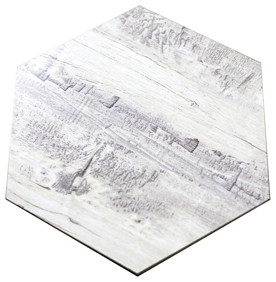 Nature 8 in x 8 in Glass Hexagon Tile in Birchwood Gray