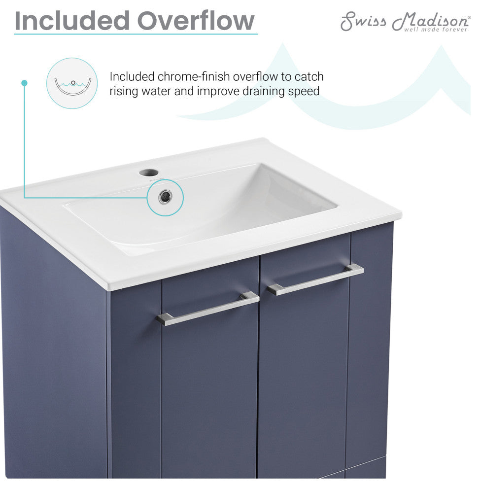 Annecy 24" Bathroom Vanity, Cinder Purple