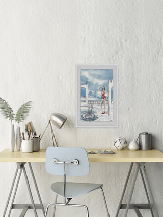 "Red Is Summer" Framed Painting Print, 20"x30"