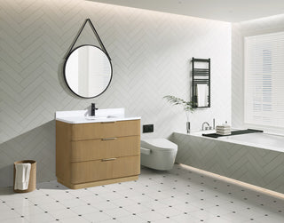 Ari Kitchen and Bath Calamigo 42" Freestanding Bathroom Vanity Oak