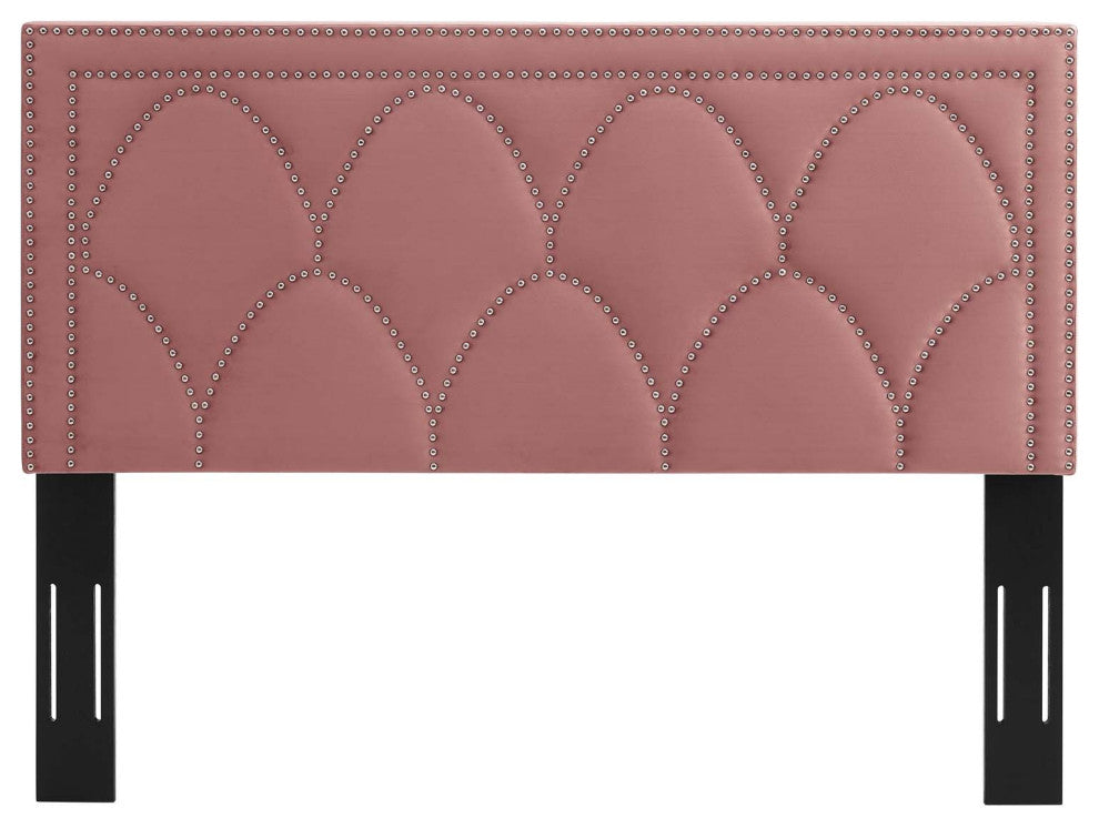 Greta Performance Velvet Twin Headboard, Dusty Rose