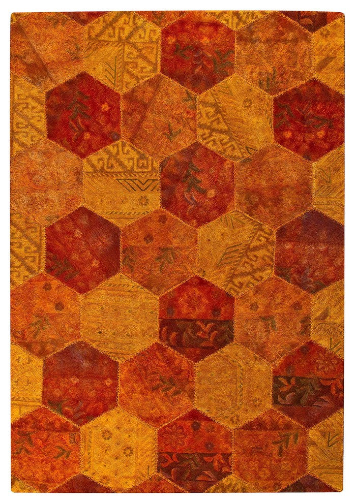 Hand Tufted Orange Wool Area Rug