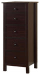 Bowery Hill Transitional 5-Drawer Solid Wood Lingerie Dresser Chest in Espresso