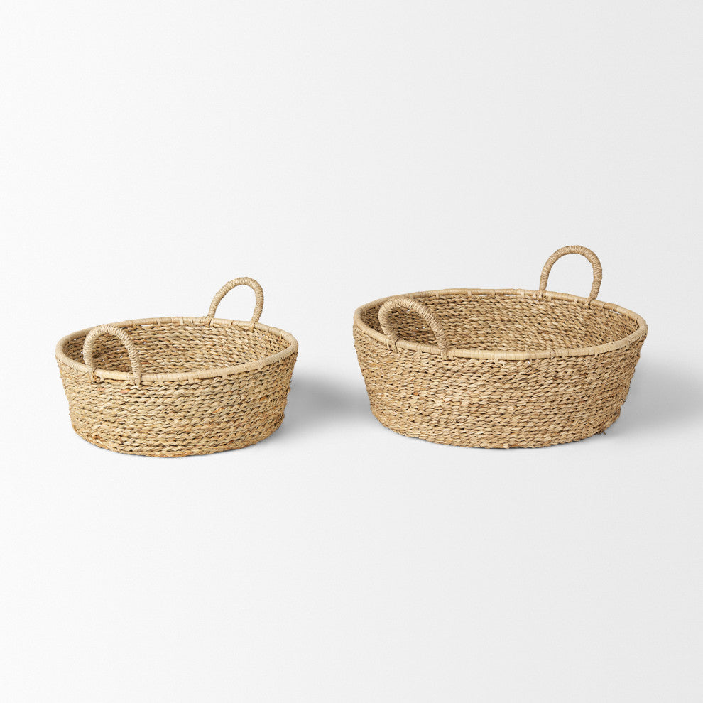 Ayanna Set of 2 Deep Nesting Seagrass Baskets With Handles