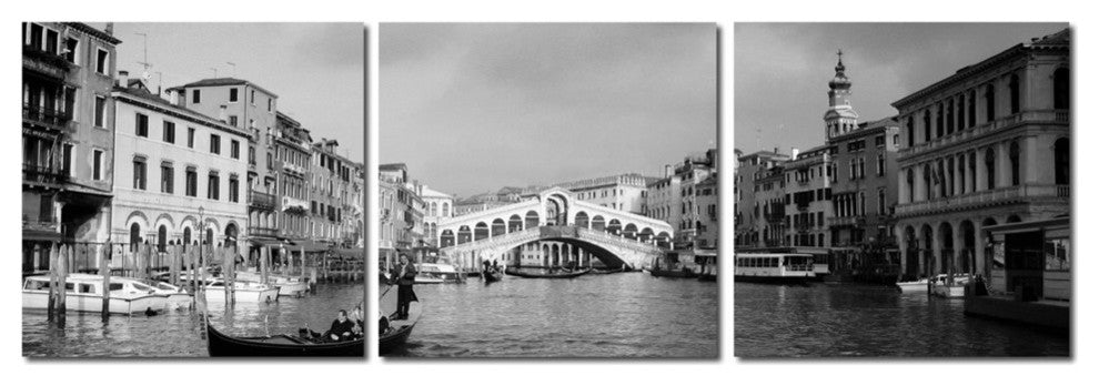 Baxton Studio Rialto Bridge Mounted Photography Print Triptych