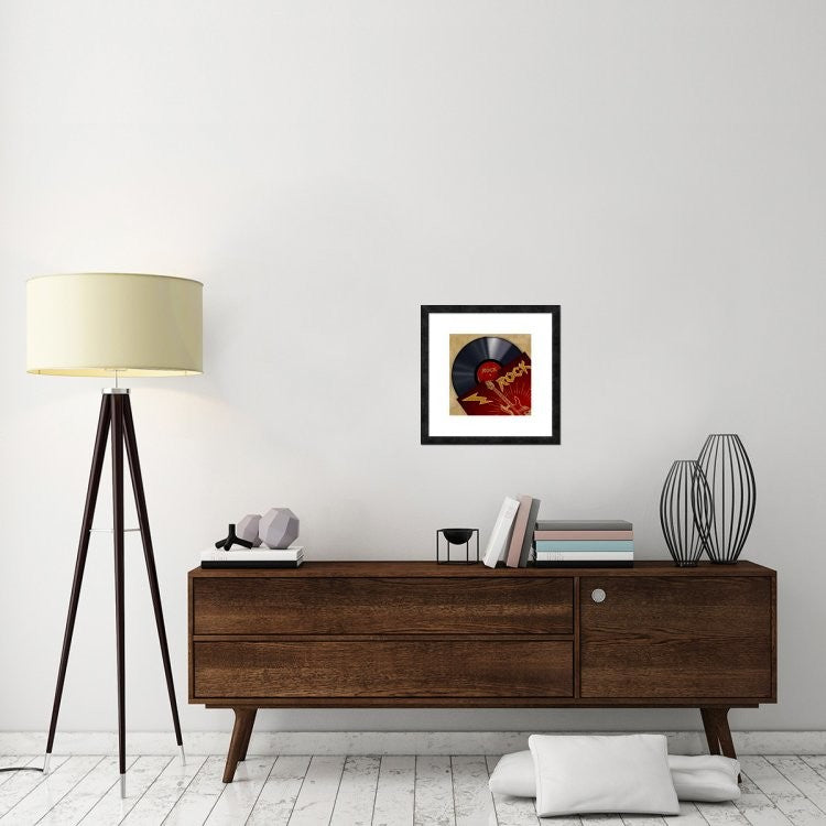 "Vinyl Club, Rock" Framed Digital Print by Steven Hill, 20"x20"