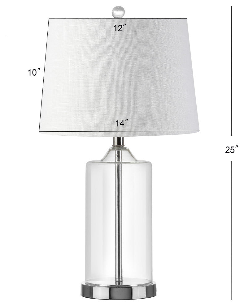 Walsh 25" Glass Table Lamp, Chrome