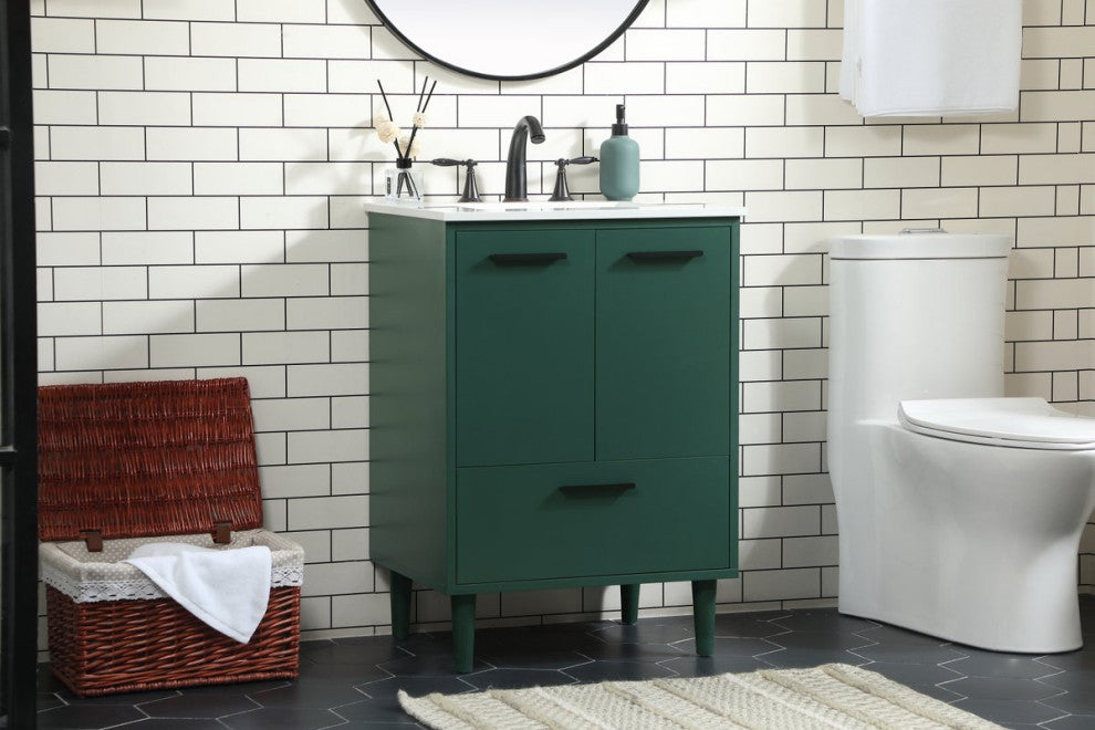 Elegant Decor Baldwin Bathroom Vanity Green
