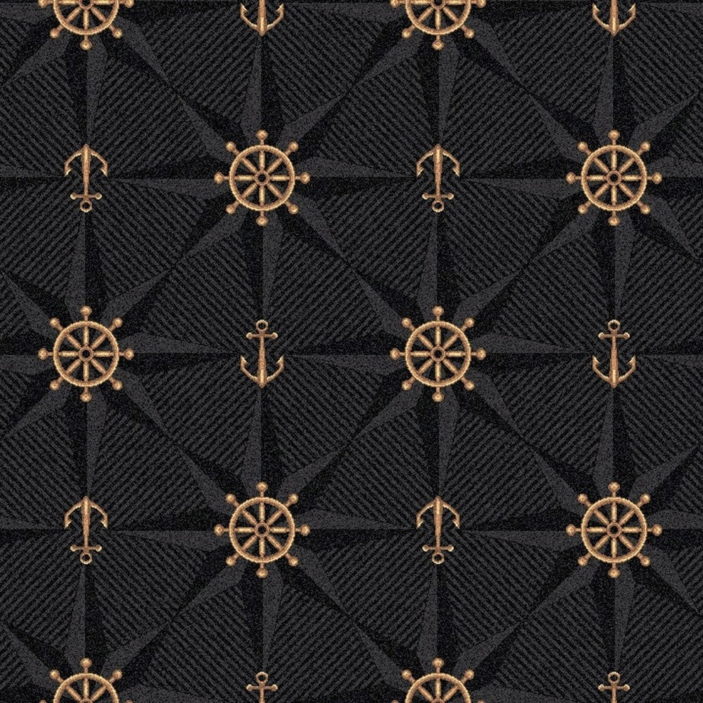 10'x10' Square Custom Area Rug Mariners Tale, Nylon Stainmaster Carpet, Onyx