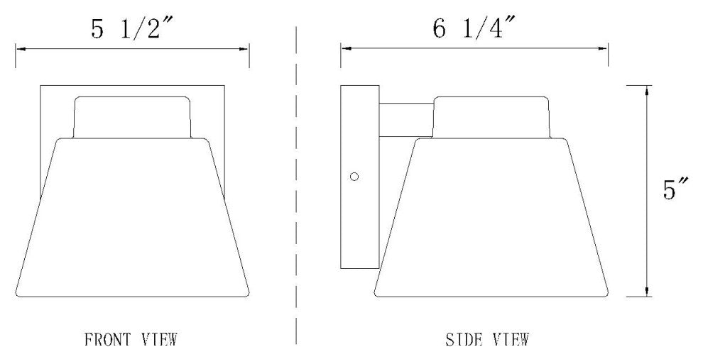 Zlite 544S-BK-LED 1-Light Outdoor Wall Sconce, Sand Blast