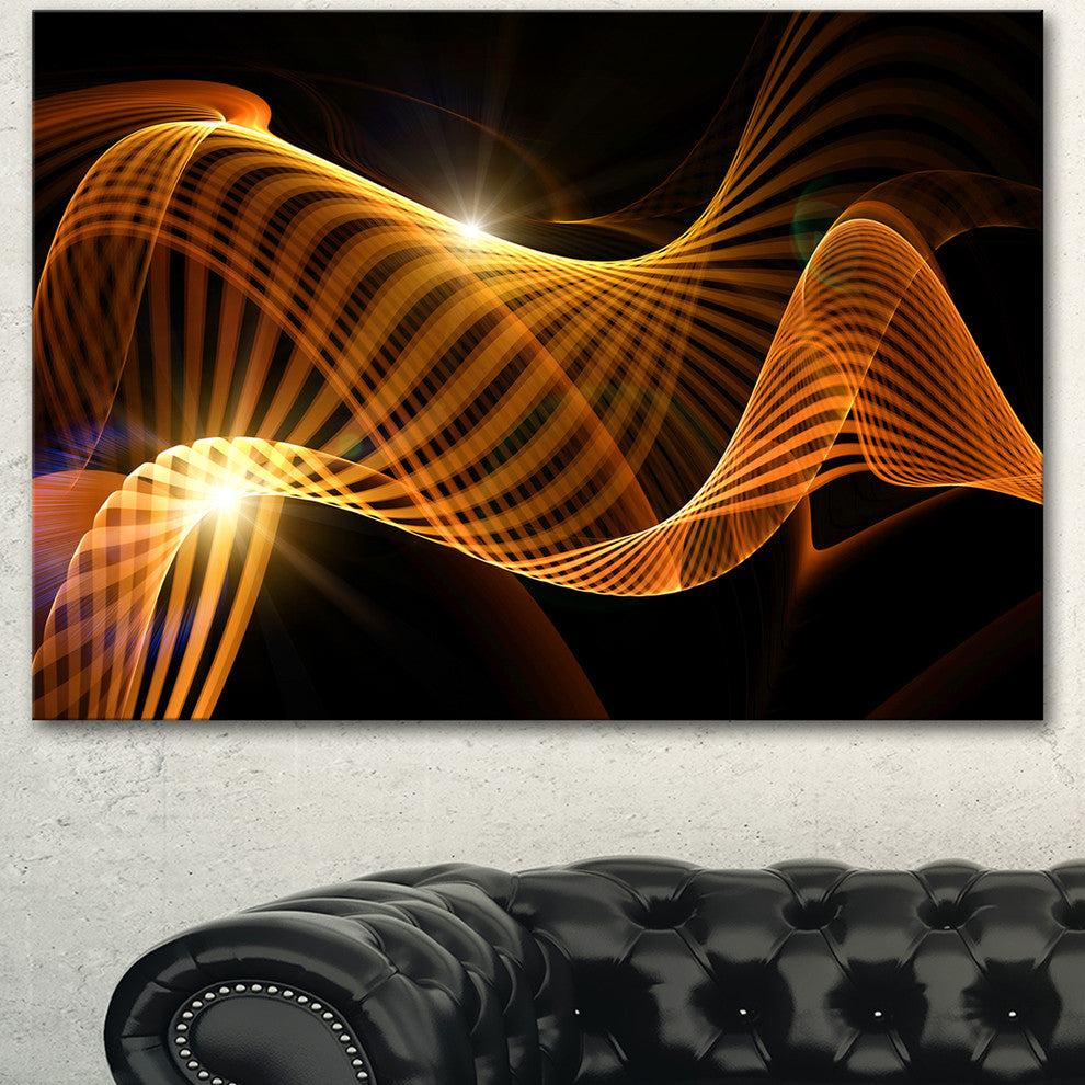 Yellow 3d Shaped Fractal Design, Contemporary Abstract Wall Art, 40