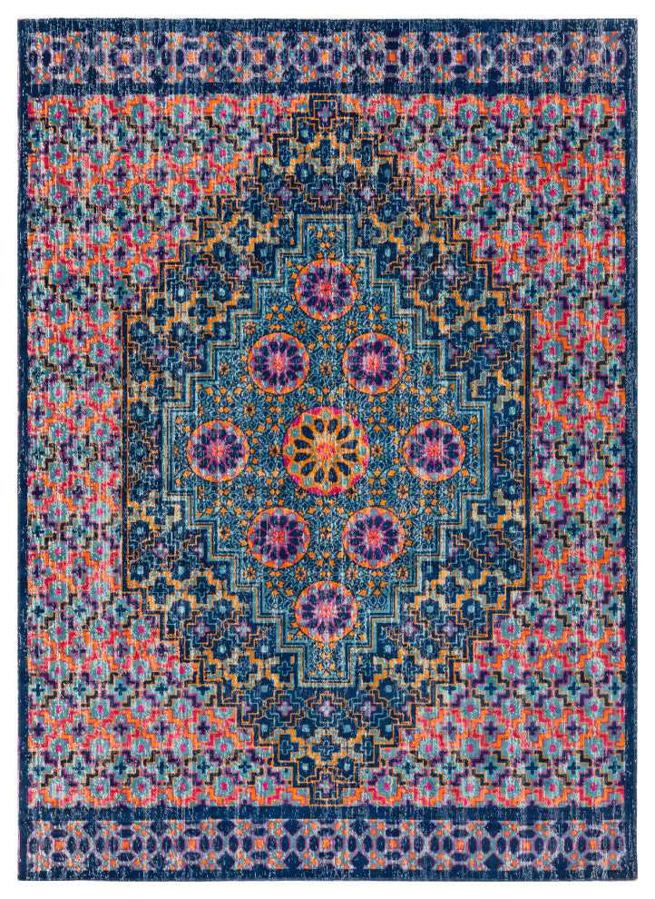 Surya Tessera TSE-1016 7'10"x10'3" Rug, Teal/Dark Blue/Burnt Orange/Garnet