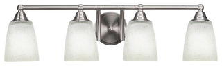 Paramount Bath Bar, Brushed Nickel, 4.5" White Muslin Glass