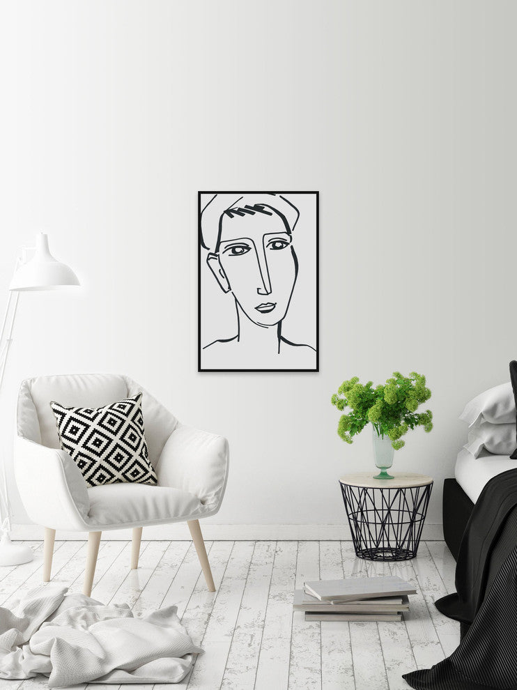 "Deep Thinking" Floater Framed Painting Print on Canvas, 16"x24"
