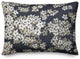 White Blossoms on Navy 20x14 Indoor/Outdoor Pillow