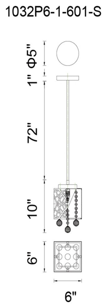 Eternity 1 Light Pendant With Chrome Finish