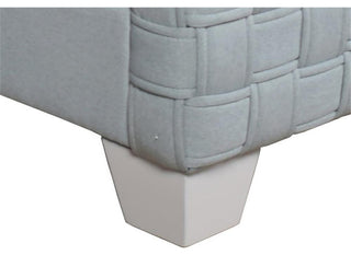 ACME Saree Contemporary Chenille Upholstered Bed in Light Teal and Gray