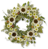 24" Sunflower Wreath With Berry Accents