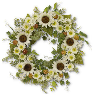 24" Sunflower Wreath With Berry Accents