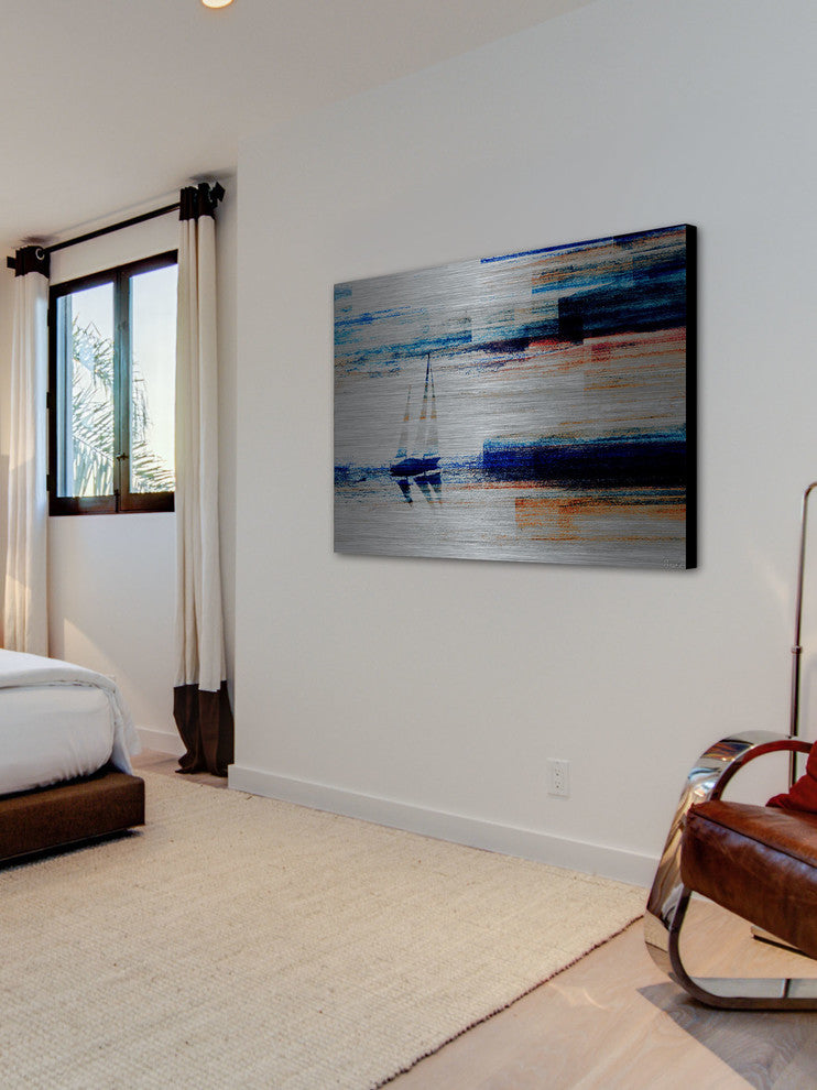 "Aegean Sea" UV Ink Print on Brushed  Aluminum, 45"x30"