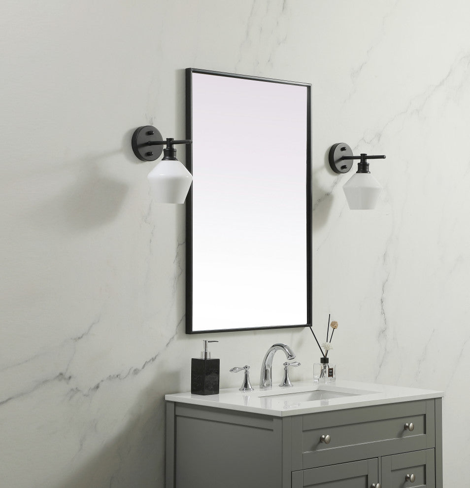 Metal Frame Rectangle Mirror 24X36 Inch, Black