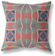 18" Red Green Cosmic Circle Boho Suede Throw Pillow