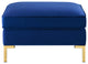 Accent Chair Ottoman, Velvet, Blue Navy, Modern, Living Lounge Hotel Hospitality