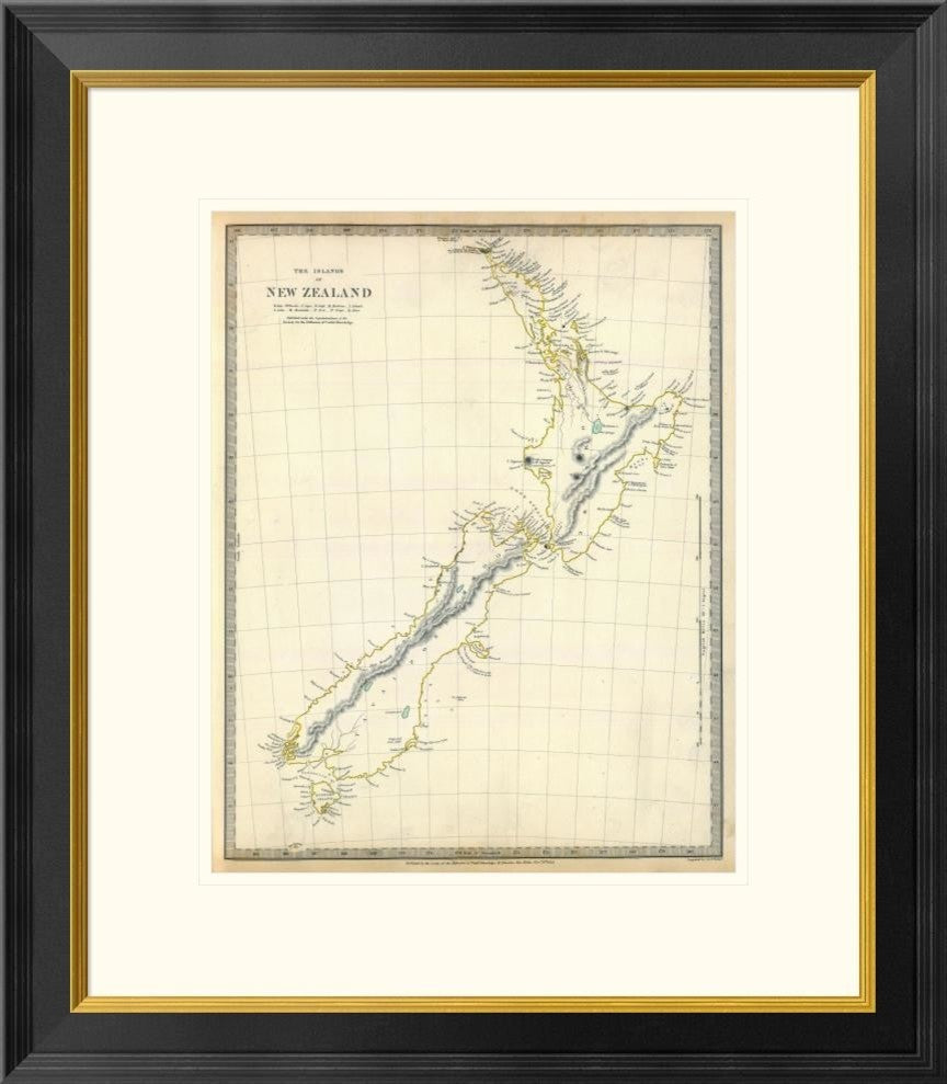 "New Zealand, 1838"  by Society for the Diffusion of Useful Knowledge, 23x26"