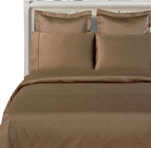 100% Cotton 600 TC Solid Duvet Cover Set, Taupe, King/Cal King