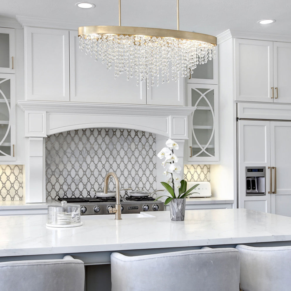 Crystorama Lighting Group WIN-619-CL-MWP Winham 8 Light 36"W - Black Forged