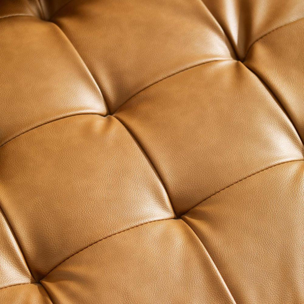 Valour Upholstered Faux Leather Sofa - Tan EEI-3765-TAN