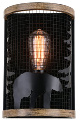 Vaxcel Lighting W0408 Kodiak 12" Tall Wall Sconce - Black / Burnished Teak