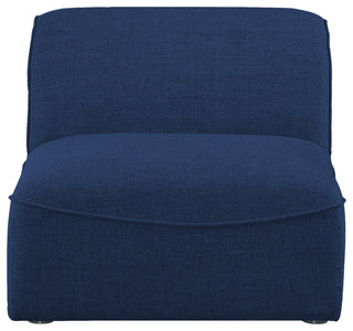 Miramar Linen Textured Fabric Upholstered Armless Chair, Navy